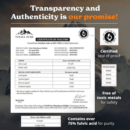 Vitall Pure Shilajit Resin GOLD+