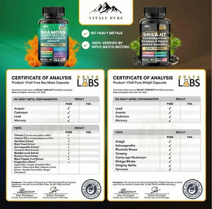 Vitall Pure Sea Moss and shilajit Bundle