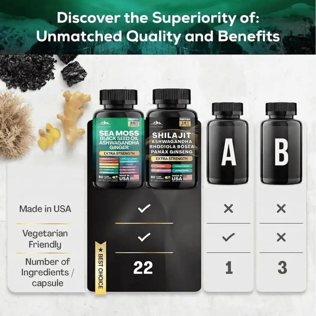 Vitall Pure Sea Moss and shilajit Bundle