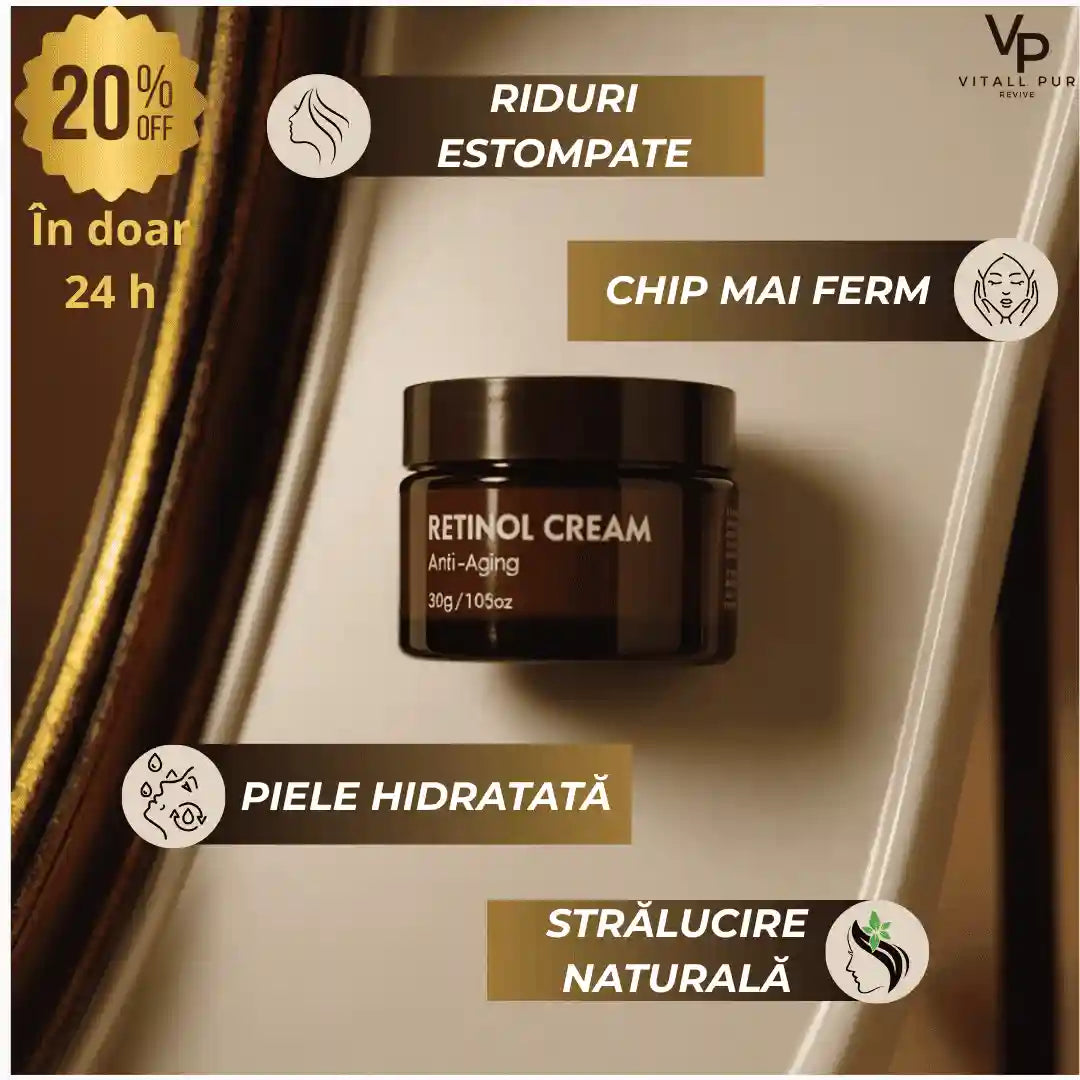 Crema Regală cu Retinol – Nu este un cosmetic, este un pașaport pentru tinerețe.