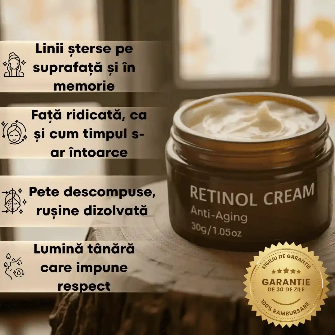 Crema Regală cu Retinol – Nu este un cosmetic, este un pașaport pentru tinerețe.
